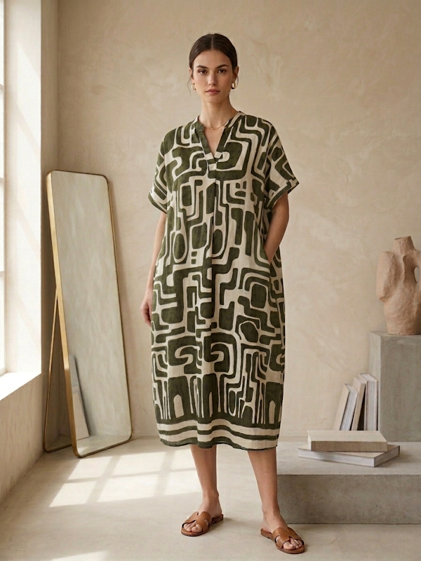 Sensia Blu Dress in Khaki