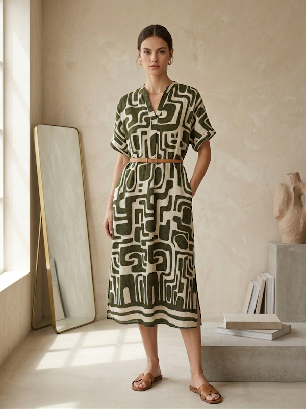 Sensia Blu Dress in Khaki