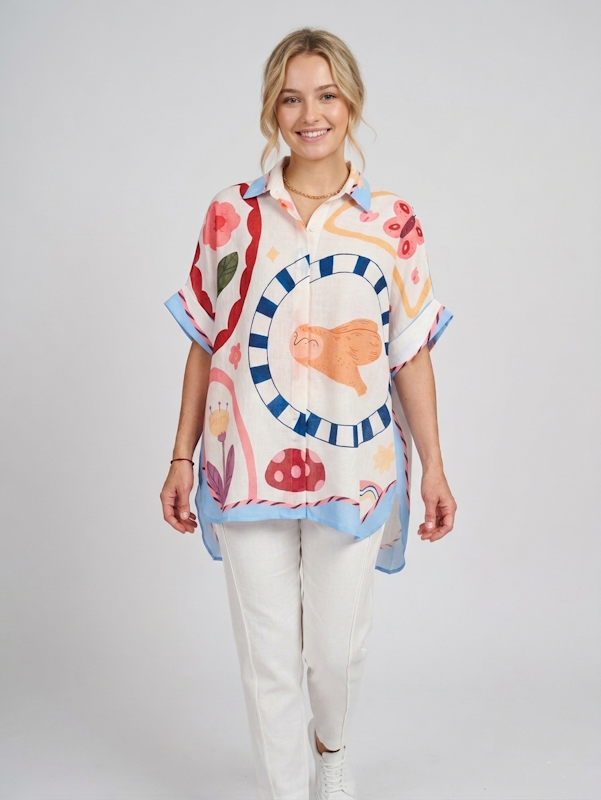 Art Print Wide Shirt