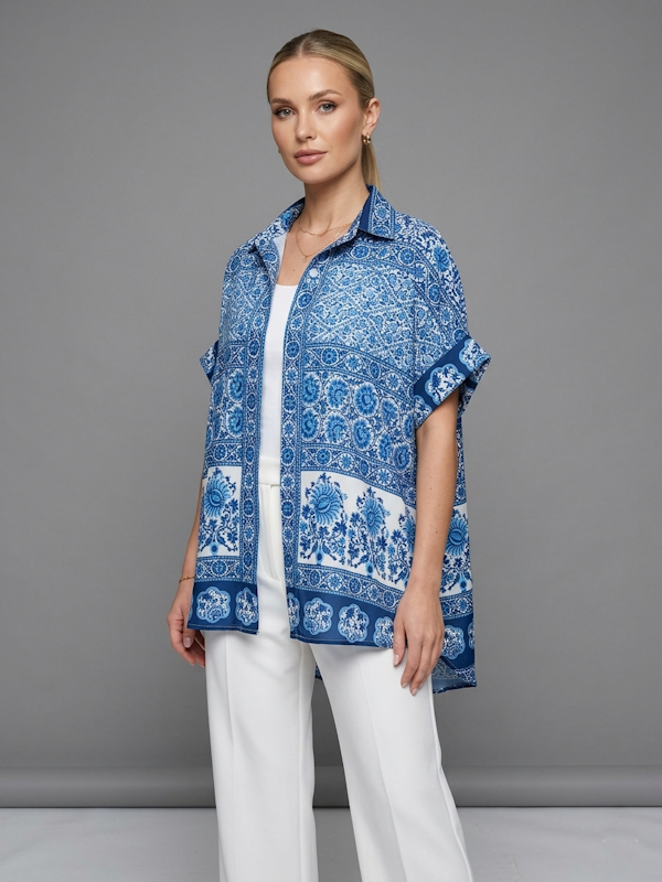Grecia Print Wide Shirt