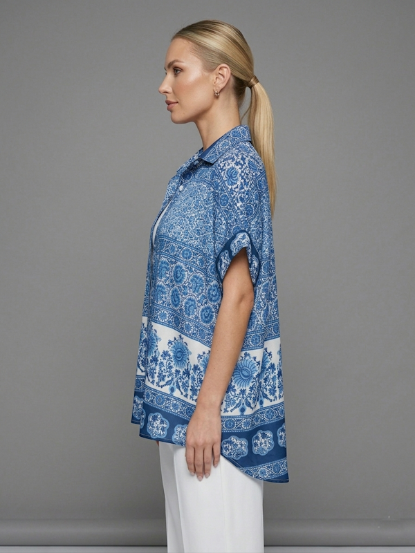 Grecia Print Wide Shirt