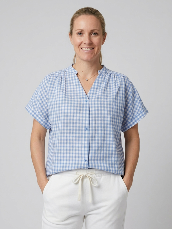 Gingham Shirt in Light Blue