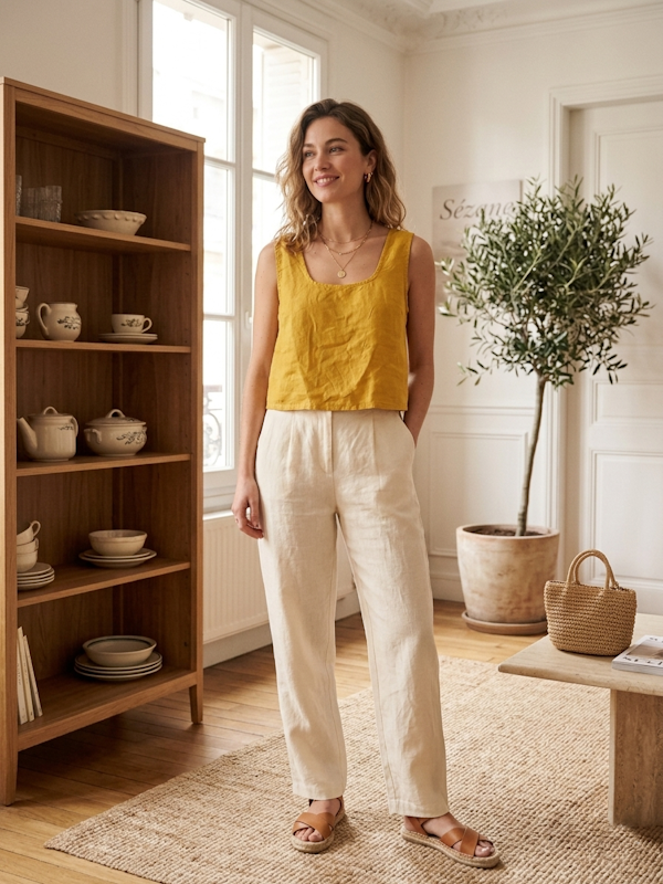 Linen Top in Sunflower