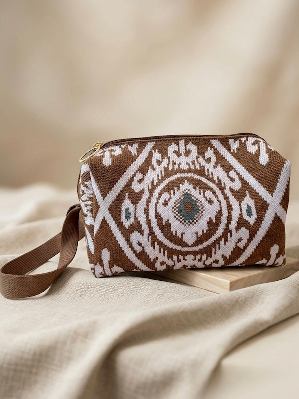 Ikat Mini Pouch in Cocao
