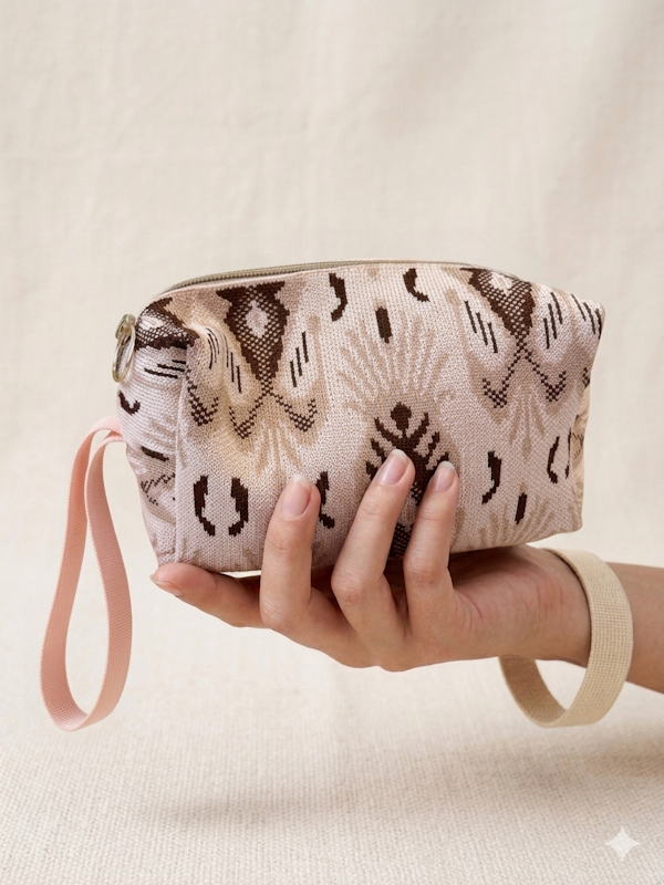 Ikat Mini Pouch in Pink