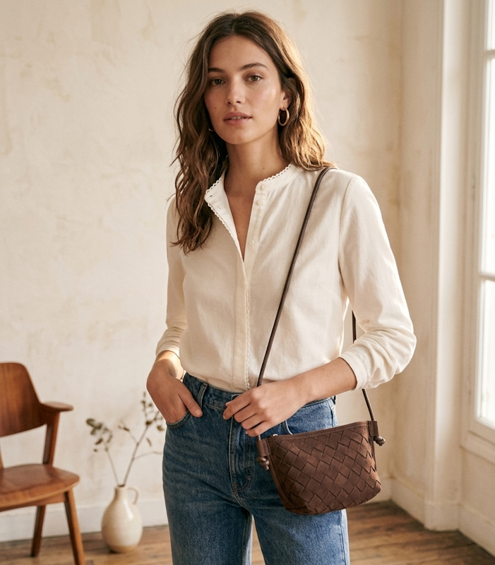 Mini Criss Cross Bag in Chocolate
