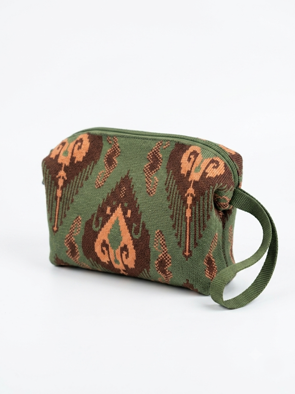 Ikat Mini Pouch in Khaki