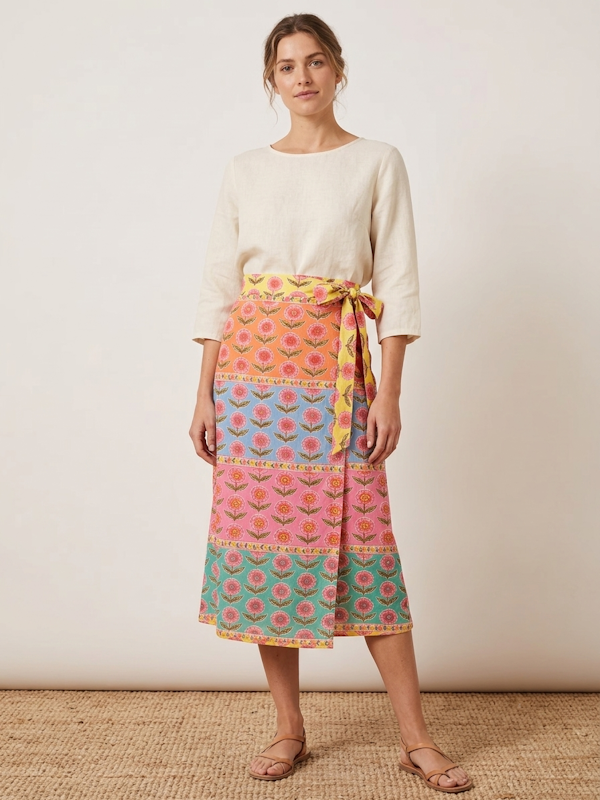 Wrap Patchwork Skirt