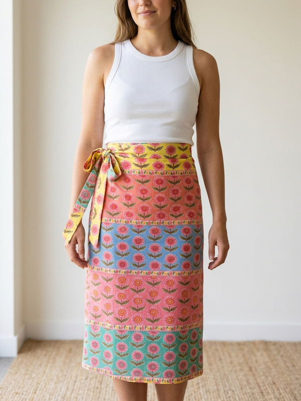 Wrap Patchwork Skirt