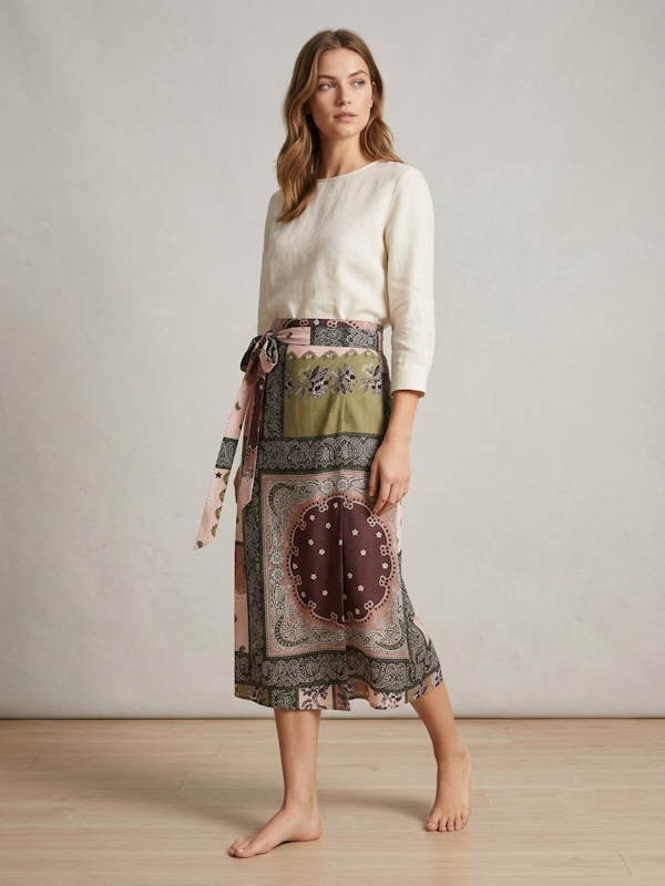 Wrap Paisley Skirt