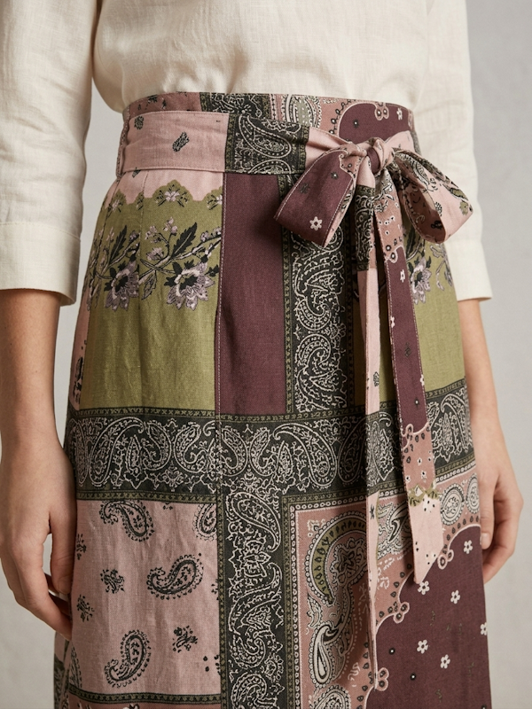 Wrap Paisley Skirt