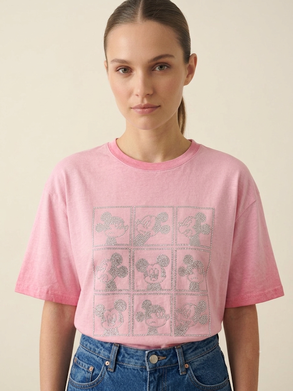 Sparkly Mickey T-shirtin Pink
