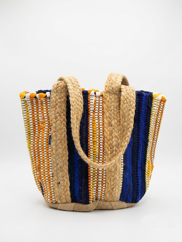 Beach Bag Raffia Dark Tones
