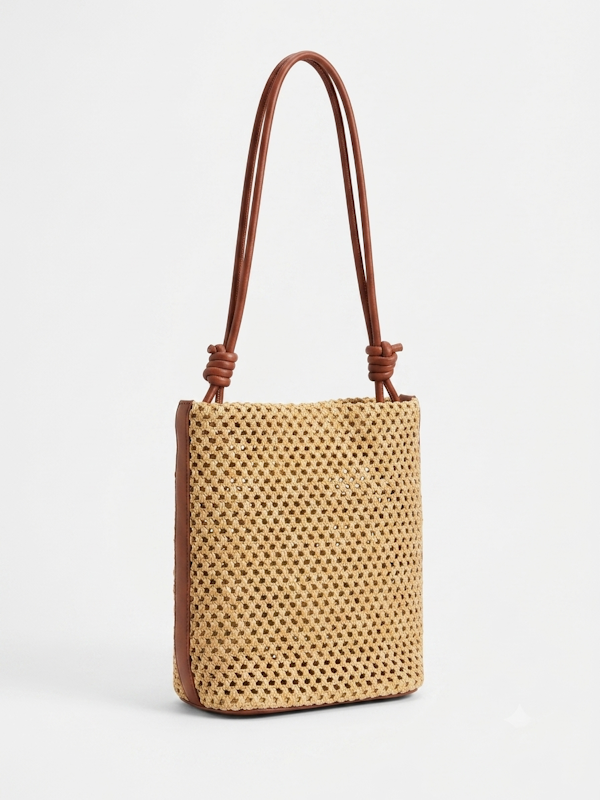 Raffia Crochet Bucket Bag