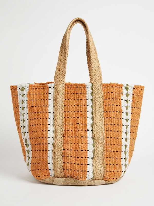 Beach Bag Raffia Oversized Orange