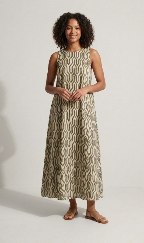 Venia Dress in Khaki