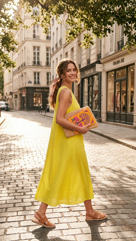 Valia Dress in Lemon