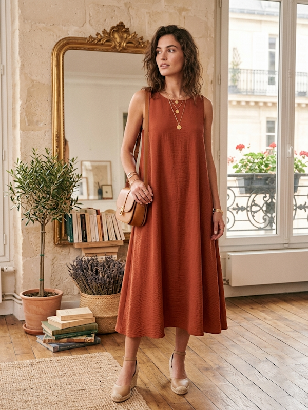 Valia Dress in Copper