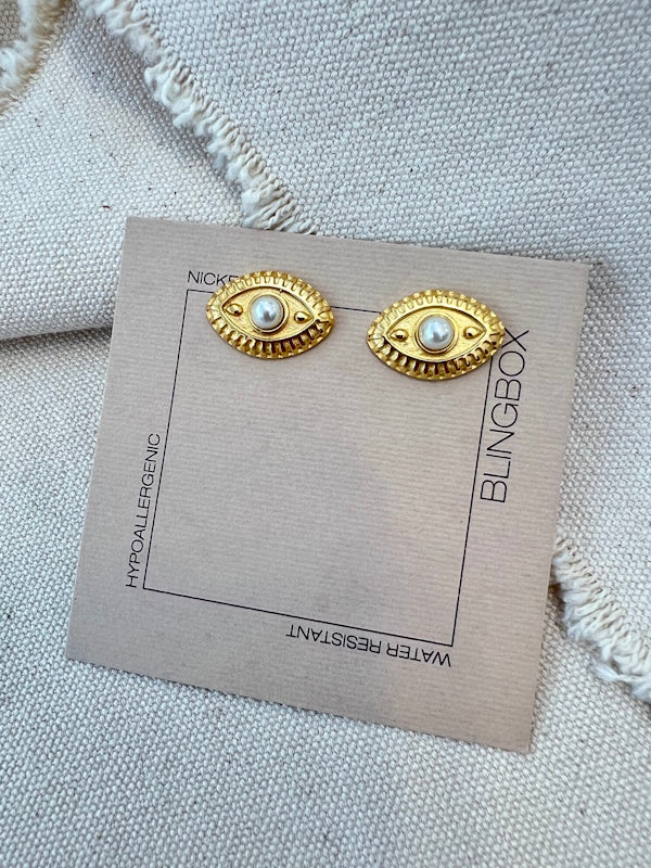 The Eye + Pearl Earrings