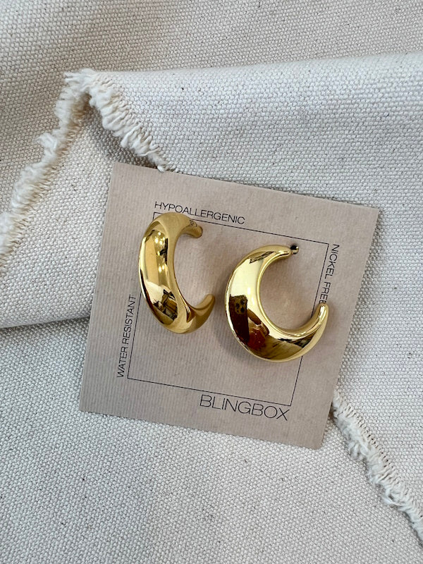 Cresent Earrings in Gold