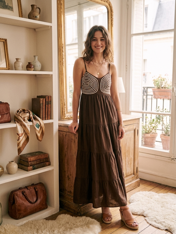 Chantelle Dress in Brown