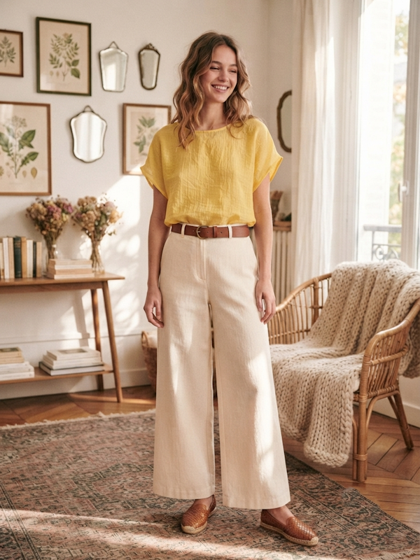 Flare Top in Lemon