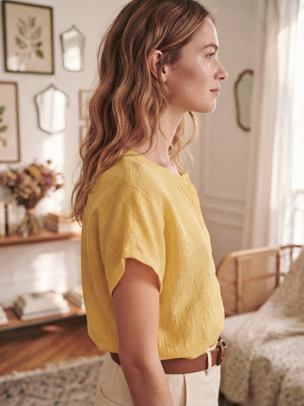 Flare Top in Lemon