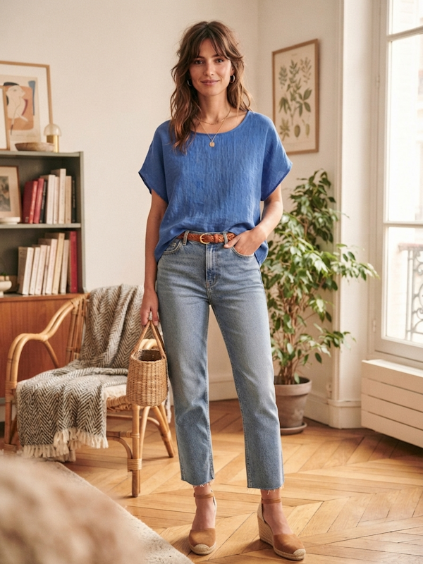 Flare Top in Blue