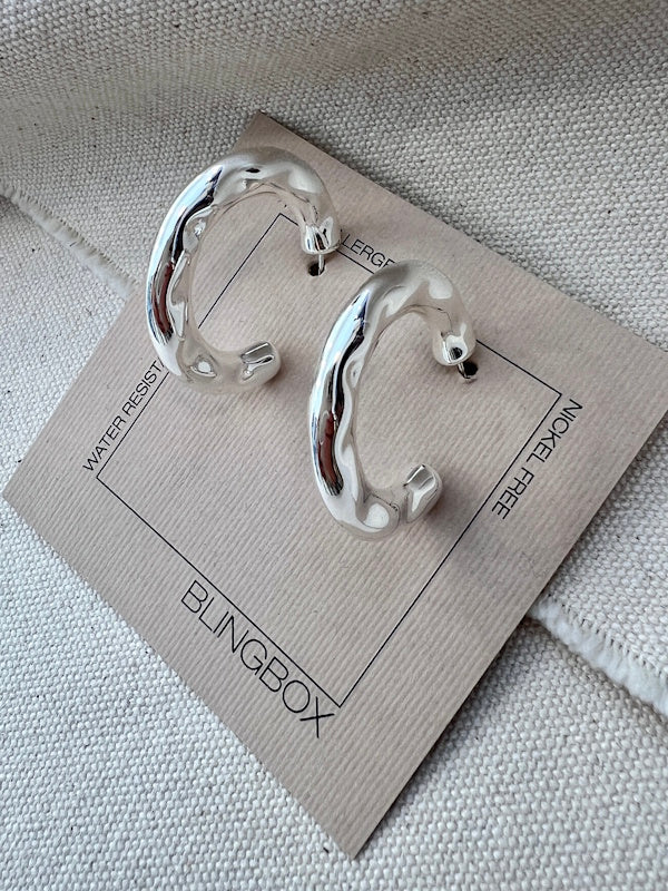 Cresent Earrings in Silver