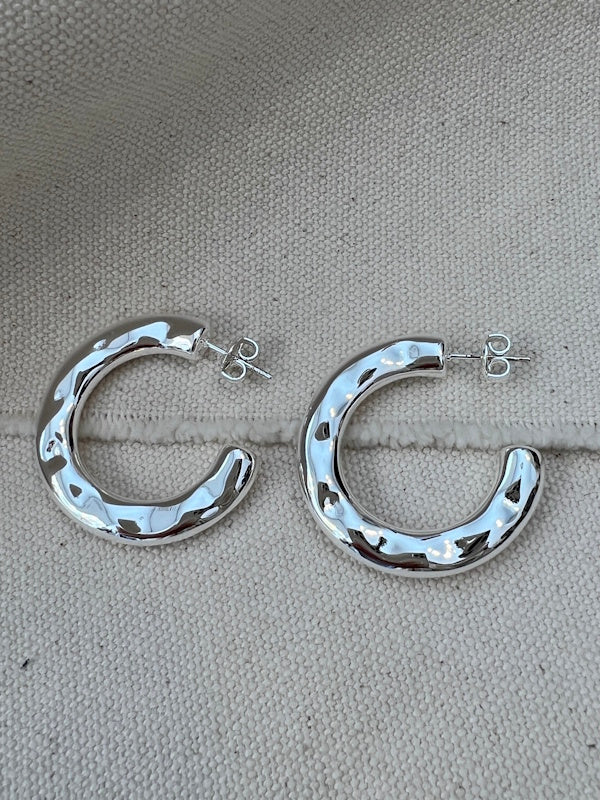 Cresent Earrings in Silver