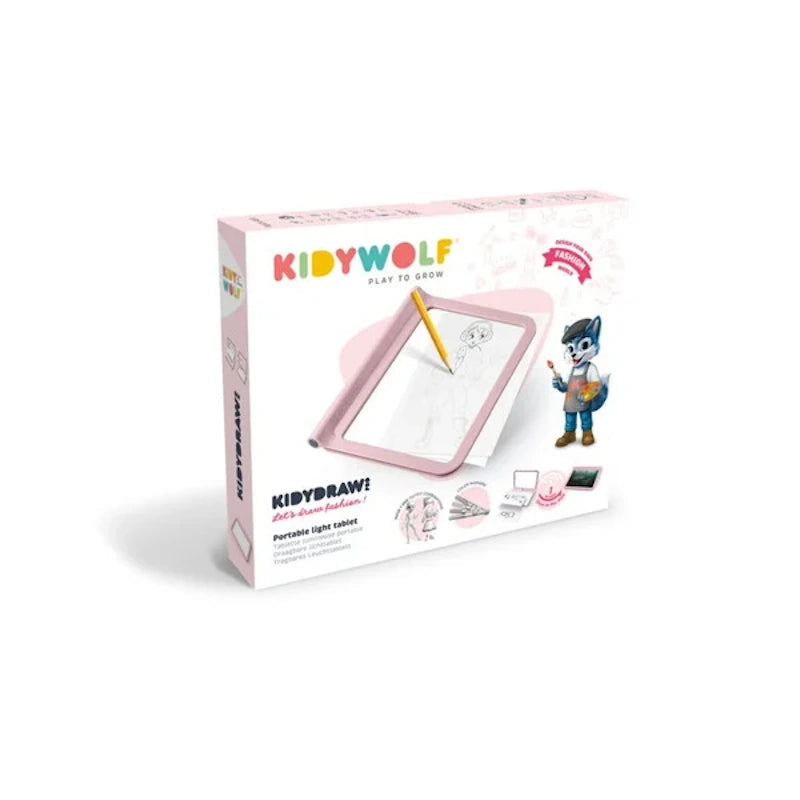 KIDYWOLF Tablet ζωγραφικής με φως LΕD & μαυροπίνακα- Σχέδιο Μόδας
