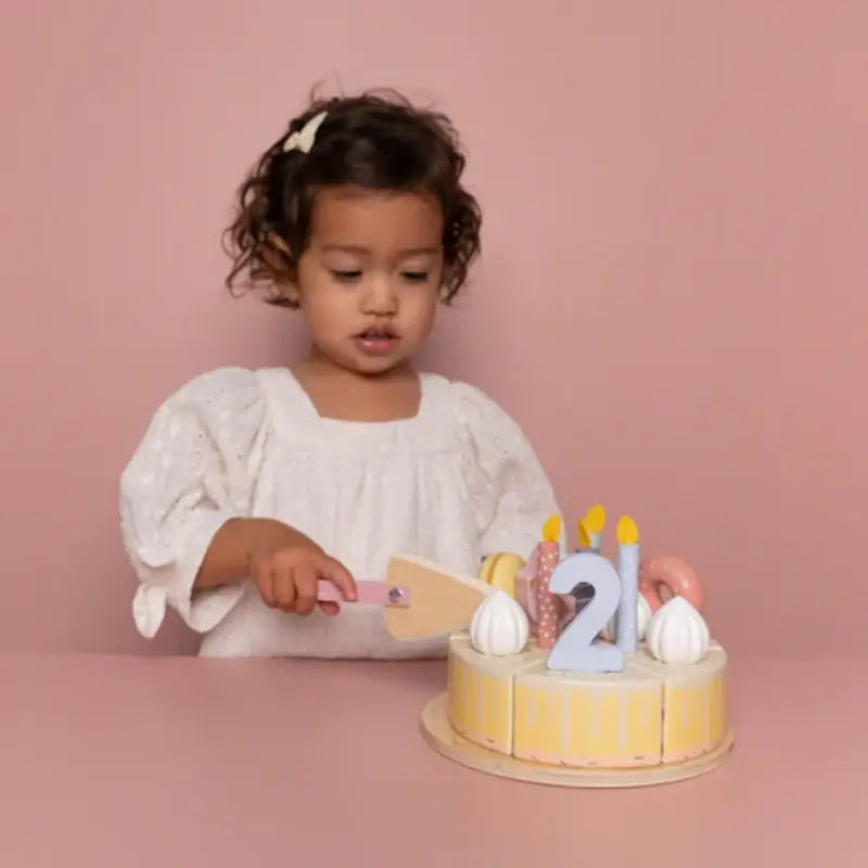 Little Dutch Ξύλινη τούρτα με κεράκια Ροζ