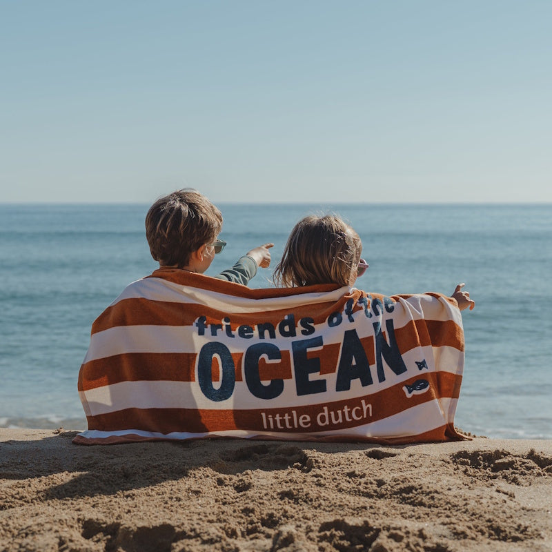 Little Dutch Πετσέτα θαλάσσης Ocean World Brown Stripe