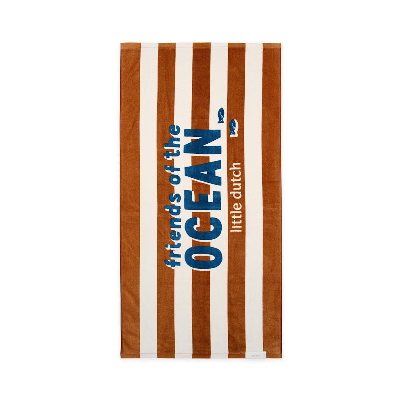 Little Dutch Πετσέτα θαλάσσης Ocean World Brown Stripe