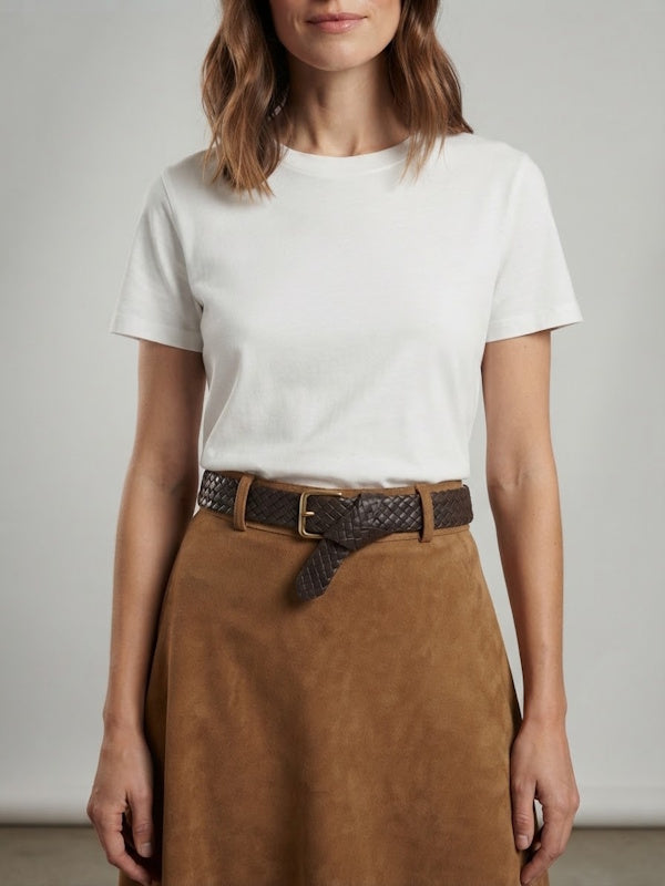 Suede Skirt in Caramel