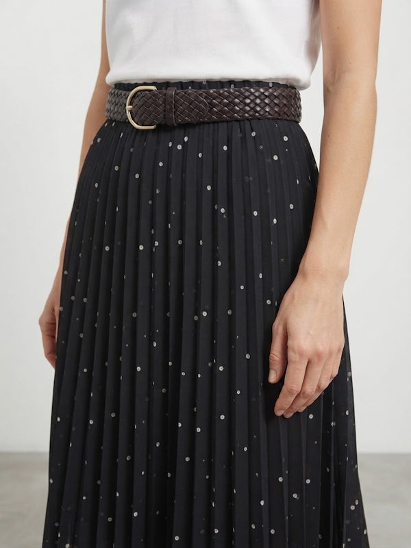 Waffle Skirt in Polka Black
