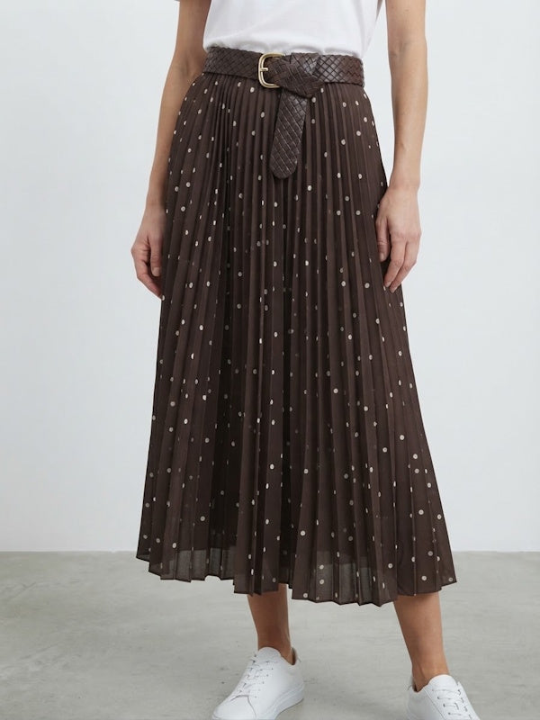 Waffle Skirt in Polka Brown