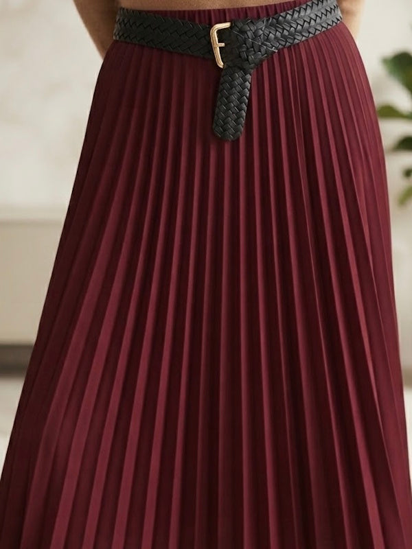Waffle Skirt in Wine