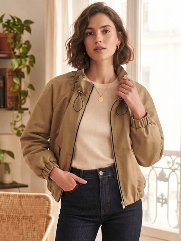 Bomber Jacket in Camel