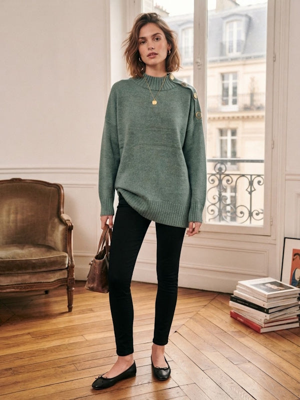 Button up Knit in Mint