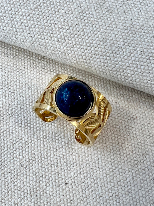 Blingbox The Vin Ring in Blue Stone