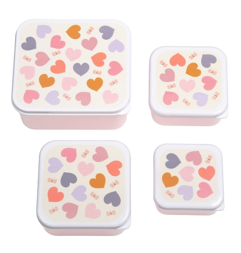 A Little Lovely Company - 4 Lunch & Snack Boxes Hearts