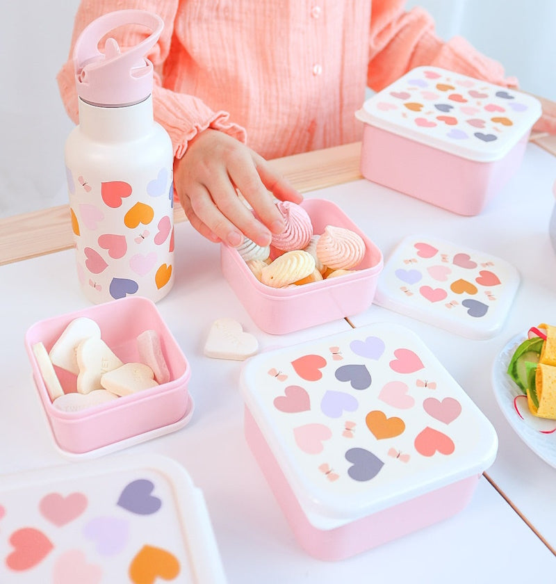 A Little Lovely Company - 4 Lunch & Snack Boxes Hearts
