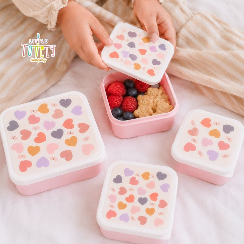 A Little Lovely Company - 4 Lunch & Snack Boxes Hearts