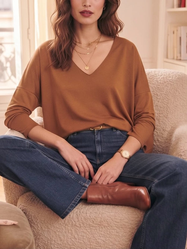 Basic Line Top in Cognac