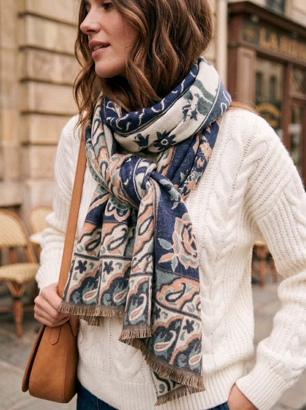 Linder Paisley Scarf in Blue