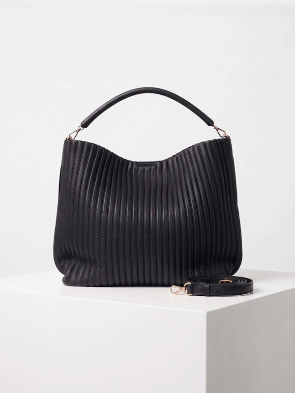 Plise Shoulder Bag in Black