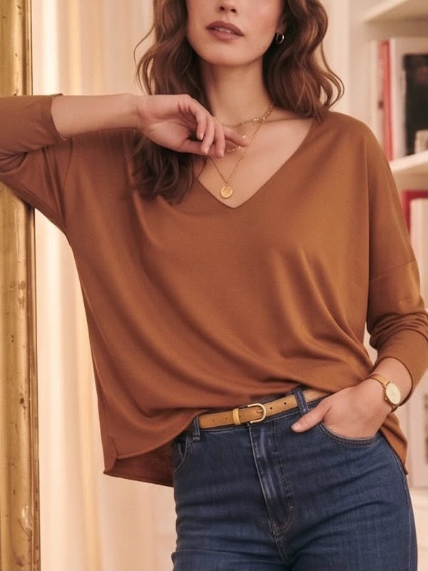 Basic Line Top in Cognac