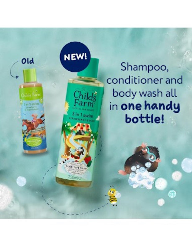 Childs Farm 3 in 1 Αφρόλουτρο Σαμπουάν & Conditioner - Φράουλα & Μέντα