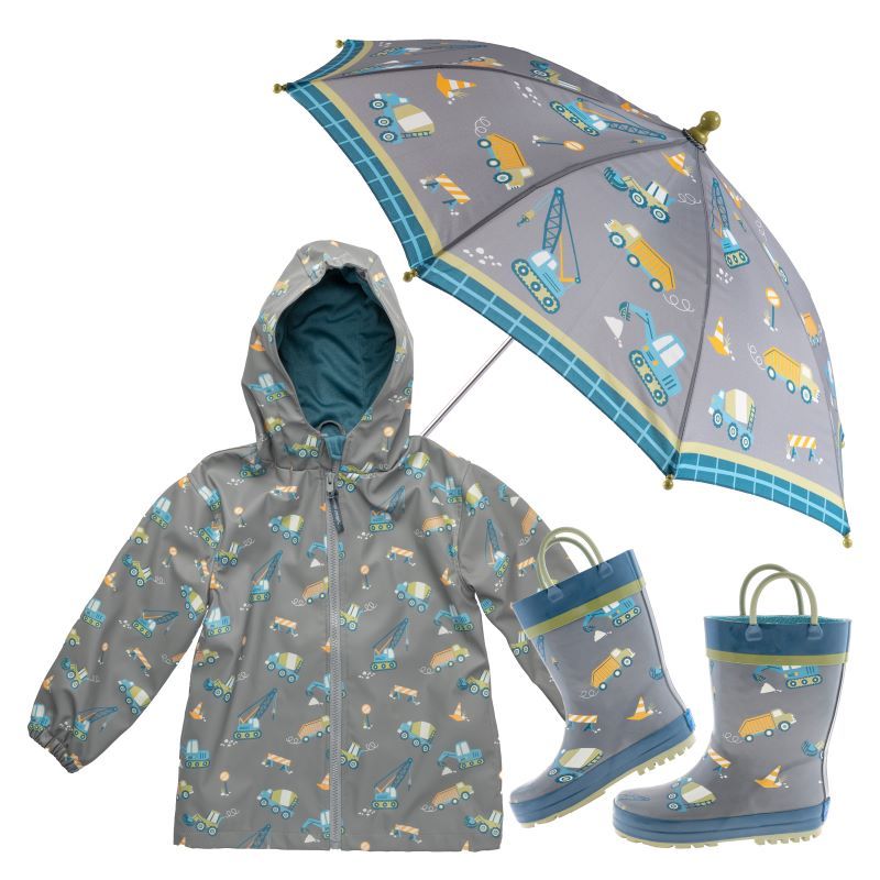 Stephen & Joseph Rainboots Charcoal Floral Γαλότσες